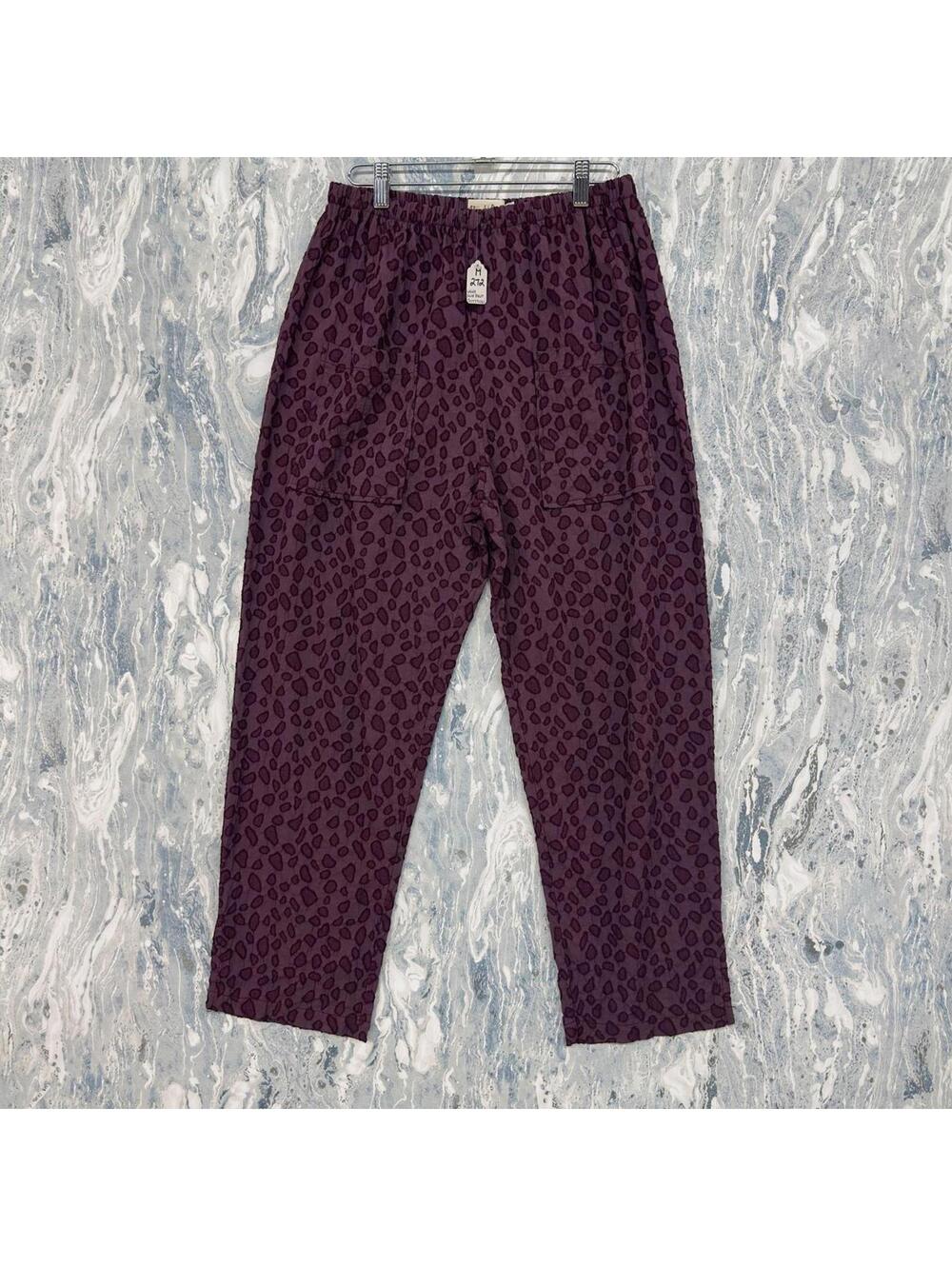 Leopard Print Burgundy Pants (M)